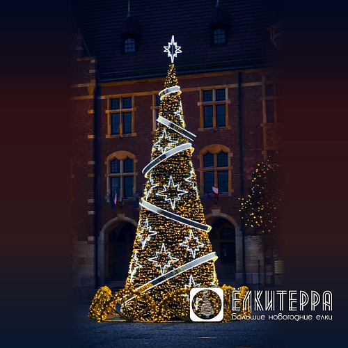  Галактика искусственная уличная елка 8 метров с комплектом оформления